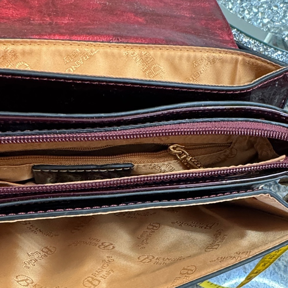 Brangio Italy metallic Red Studded Shoulder Bag - Picture 13 of 15